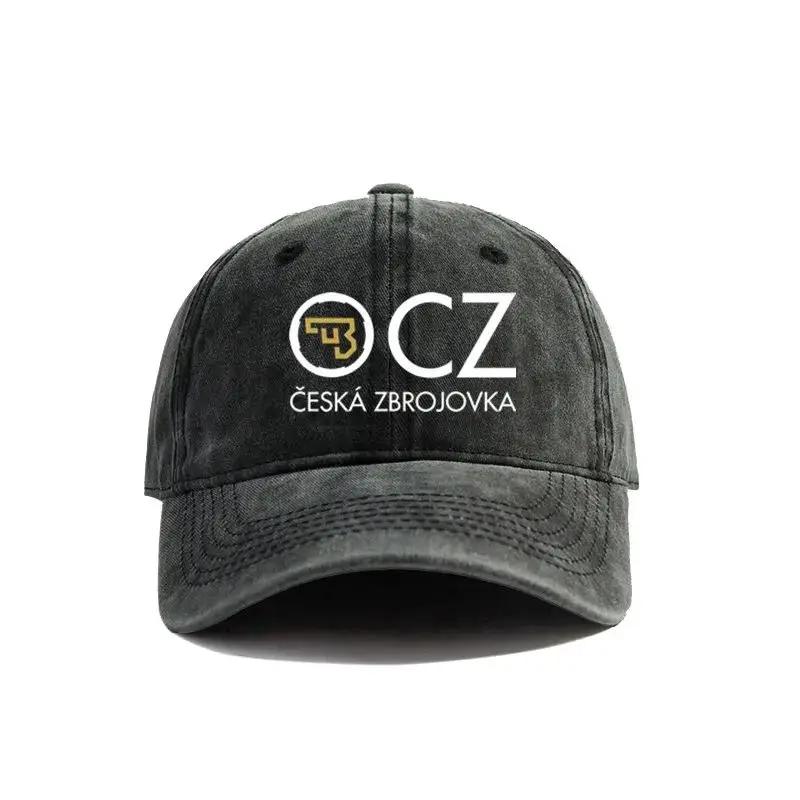 2025 Кепки Ceska Zbrojovka Потертые Шляпы Кепка CZ Firearms Мужские Женские Ретро Для улицы Летние Регулируемые Кепки Мода