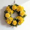 All-Season Artificial Rose Wreath with Embroidery Ball & Realistic Green Leaves - Plastic Flower Garland Suitable for Front Door
