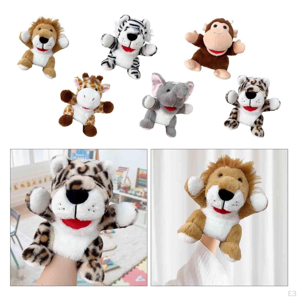 Animal Finger Puppet Plush Hand Imaginative Stuffed Toy Head Gloves Pretend