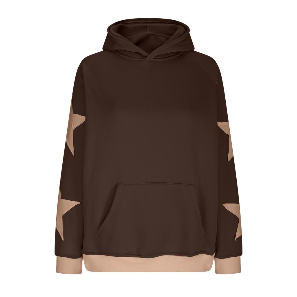 Женская модная толстовка с длинными рукавами и капюшоном в стиле звездного блока