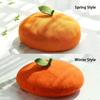 Red Apple Painter Hat Orange Shaped Knit Beret Japanese style Fruit Beret  Autumn and Winter Warmth