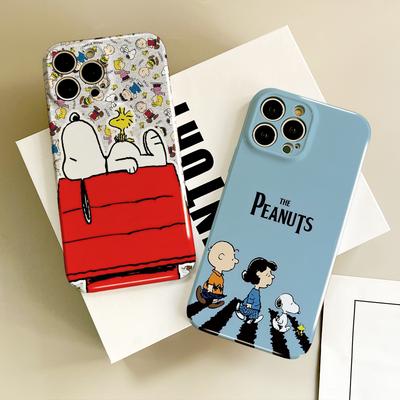 MINISO Милый чехол для телефона S-Snoopy Dog для iPhone 16 15 14 13 12 11 Plus Pro Max Mini Всесторонний прочный персонализированный чехол