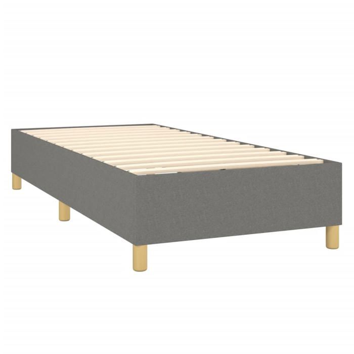 Maison Exclusive - Sommier à lattes de lit avec matelas Gris foncé 90x200 cm Tissu