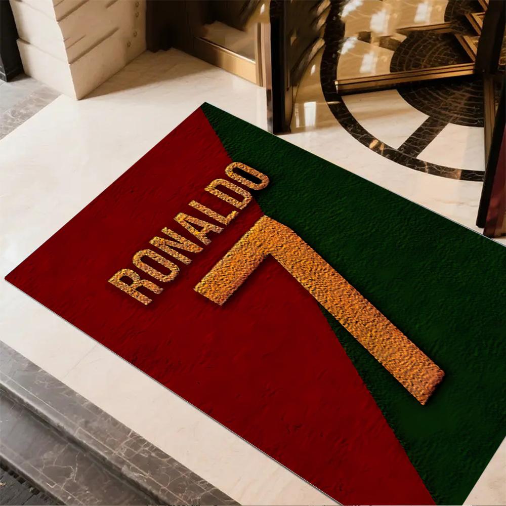 Ronaldo's Legendary Number Floor Mat Design for Kitchen Entryway Foyer Balcony Anti-slip Rug Decorate Offices Perfect Gift for Friends & Family