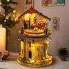Анимированная Рождественская Деревня Сцена Рождества Святое Семейство Вращающаяся Фигурка Яслей с Религиозными Песнями и Огнями Внутреннее Украшение