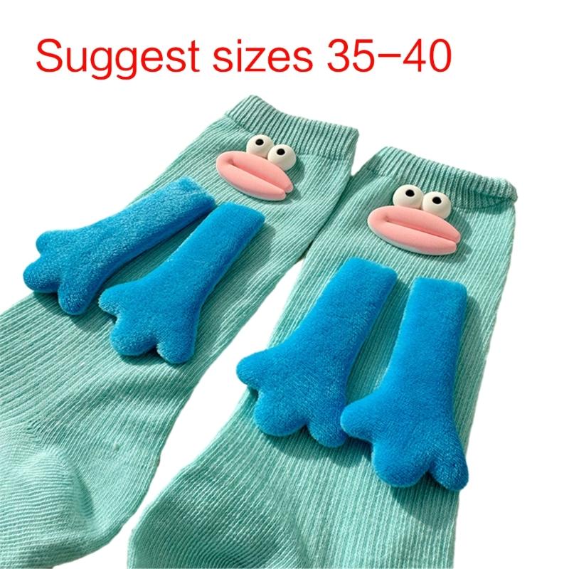 1 Pair Cotton Crew Dress Socks Simple Ankle Socks Trendy Bootie Socks Cartoon Doll Calf Socks for Womens Streetwear