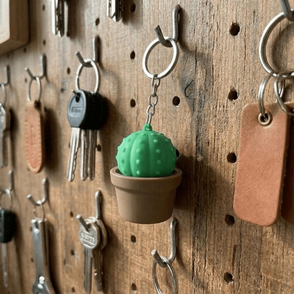 3D Printed Cactus Clicker Key Chain Plastic Stress Relief Keychain Finger Toys Keychain Gift