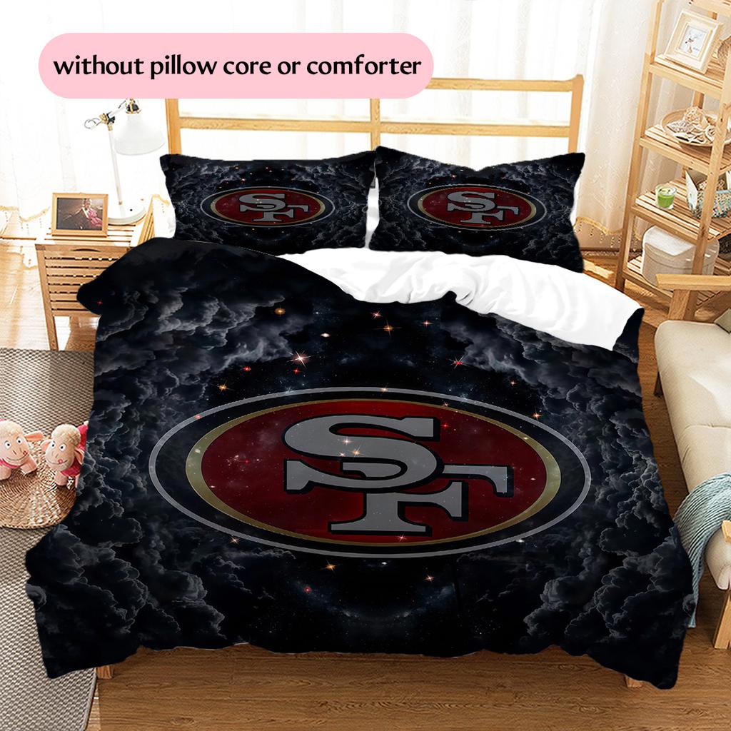 San Francisco 49ers Pattern Bedding Quilt Set Home Decoration Gift (1 * duvet cover + 2 * pillowcase without core)