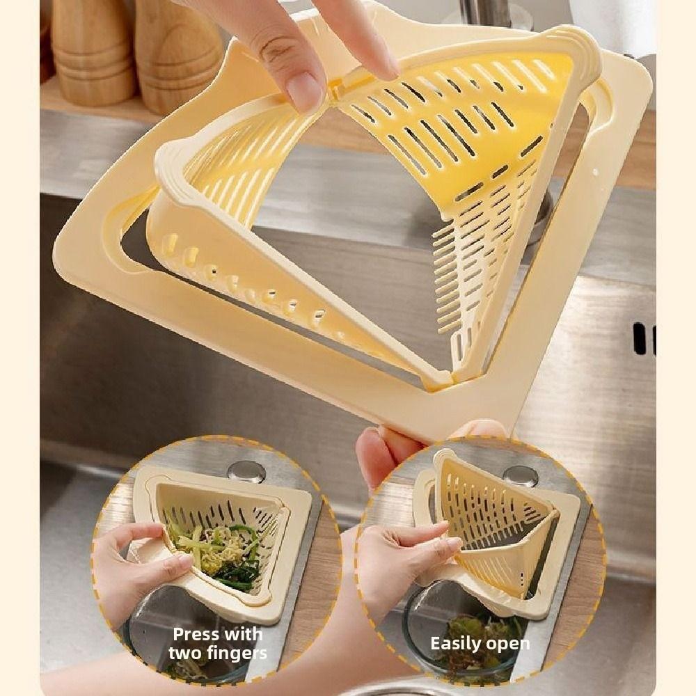Triangle Sink Strainer Basket Creative Detachable Automatic Dumping Filter Basket Multifunctional One Click