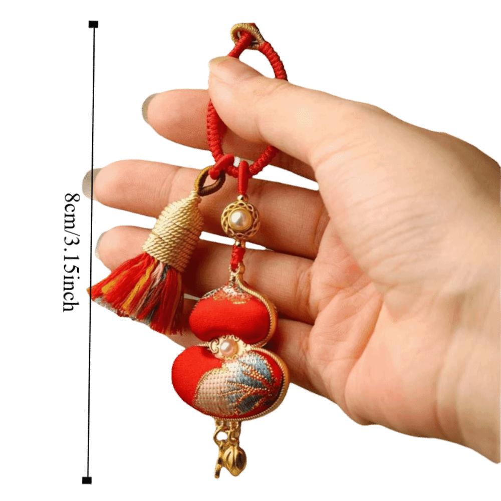 Handmade Woven Tassel Bag Pendant Blessing Gourd Key-chain Hanging Ornaments Couple