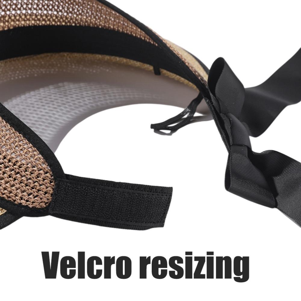 Breathable Foldable Sun Hat Adjustable Empty Top Sun Hat Durable Straw Sun Visors Beach