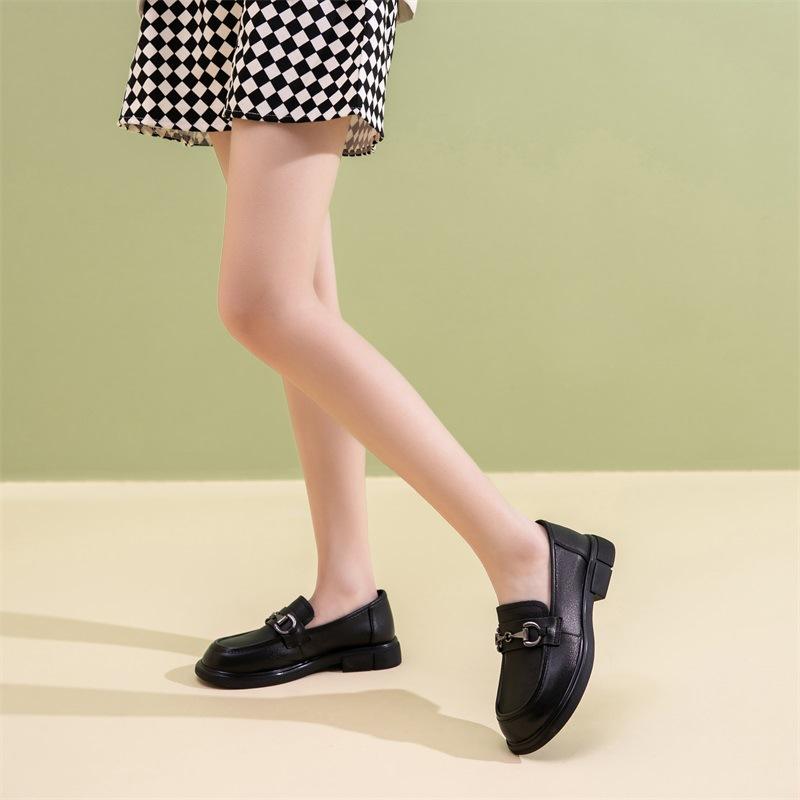 Новые весенние маленькие кожаные туфли из воловьей кожи с верхним слоем в британском стиле. Женские универсальные лоферы. Женские туфли на плоской подошве.