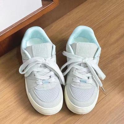 Женские сетчатые дышащие маленькие белые туфли весна-осень новые универсальные туфли на платформе для спорта и отдыха