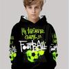 Boys' 3D Printed Hoodie - Football Pattern Slogan Design, Long Sleeve Autumn/Winter Casual Sports Top