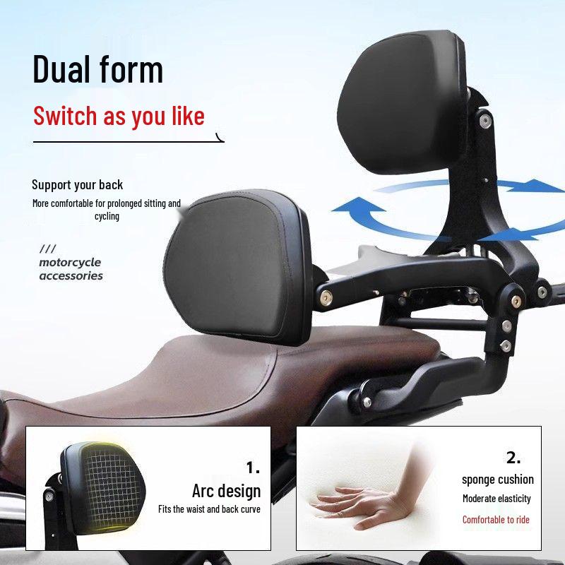 CU530 Adjustable Folding Backrest, Quick-Release Saddlebag Support, Rear Luggage Rack, Gear Lever, and Widened Pedal