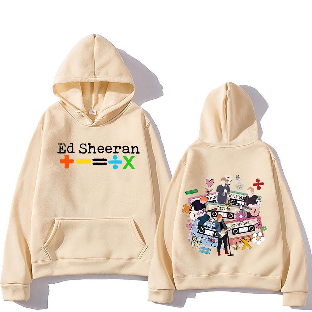 Ed Sheeran Tour 2024 Толстовка с капюшоном и двусторонней печатью в стиле ретро в стиле хип-хоп с капюшоном из флиса в стиле панк, мягкая толстовка с капюшоном Sudaderas