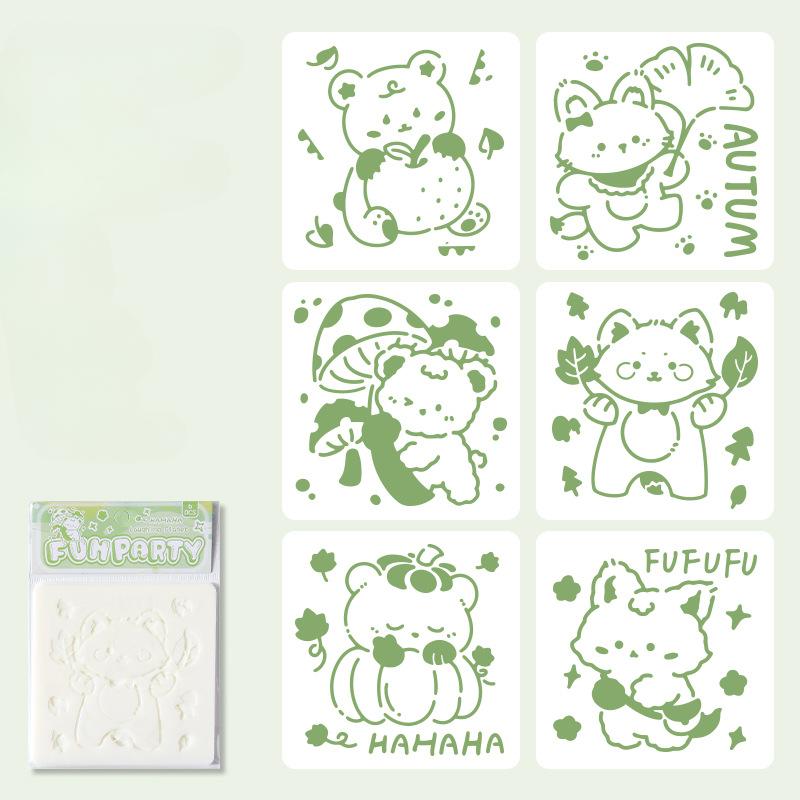 6 шт./набор цветочных трафаретов-бабочек для настенного скрапбукинга, небольшой креативный дизайн, декор своими руками, трафареты для живописи и декора