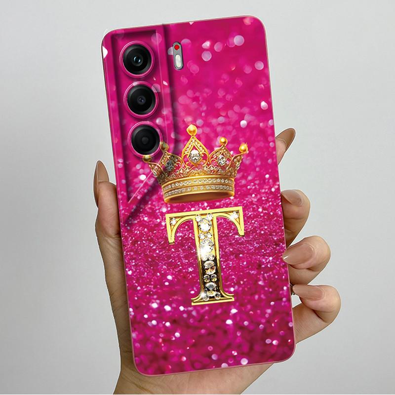 Чехол для Tecno Camon 40 Pro 4G 5G CM6 CM7 Корона Буква Силиконовый Мягкий Чехол для Телефона Для Tecno Camon40 Защита Камеры Задняя Крышка