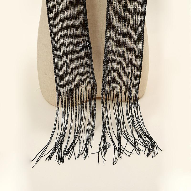 Professional Scarf Sunscreen Neck Shawl Gold Silver Bright Silk Scarves Lace Tassel Party Evening Dress Scarf For Women