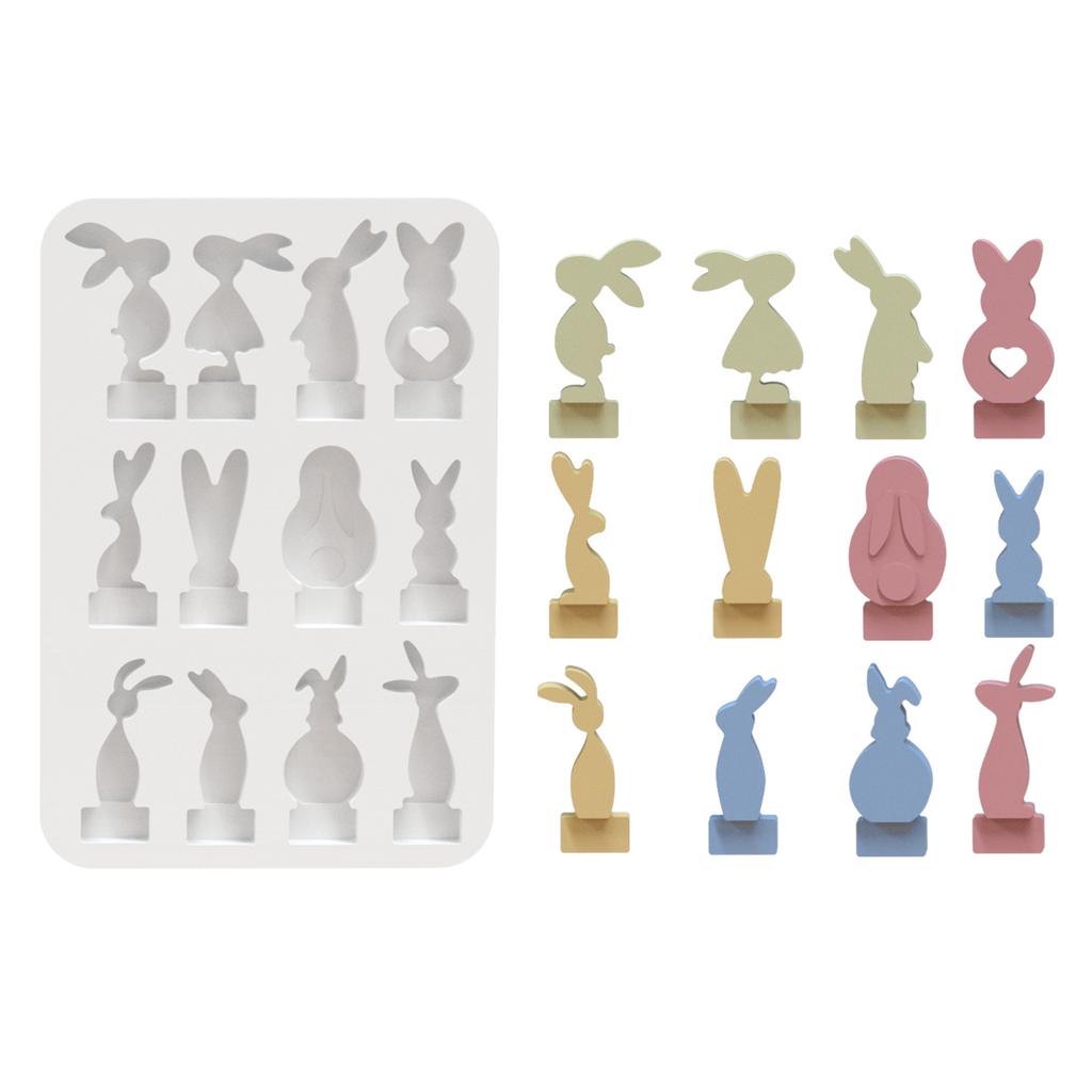 Unique Easter Decoration Mold Easter Rabbit Silicone Mold For Creative DIY Candle Holders And Festive Home Decors
