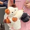 Милая плюшевая сумка Кот Калико с регулируемыми плечевыми ремнями для повседневной носки