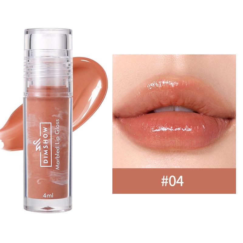 Мраморная зеркальная глазурь для губ Water Tender Lip Texture Essence Curing Lip Film Honey Waterproof Easy Color Lip Gloss