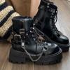 Sweet and Cool Thick-soled Martin Boots for Women In the Autumn of 2025, the New Black Versatile Locomotive Boots Increase the Height of the British S