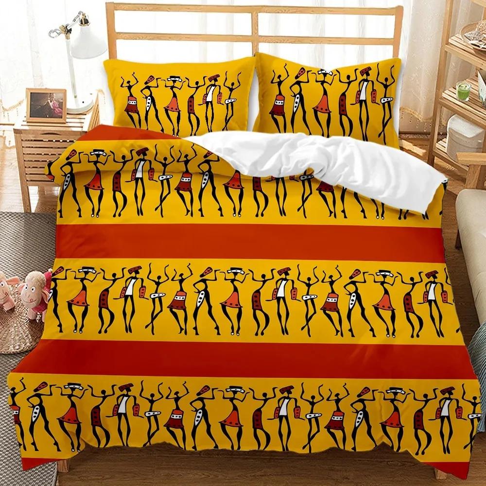 Пододеяльник для чернокожей женщины в африканском стиле размера King Size, комплект постельного белья для девочек в африканском стиле в стиле бохо, женское одеяло из полиэстера