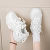 Chunky Sneakers Women's 2025 Autumn Fashion Platform Running Shoes Trend White Mesh Lace Up Casual Shoes Zapatillas De Hombre