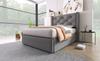 Hydraulic Single Bed Upholstered Bed 90x200cm, Bed with Slatted Frame Made of Metal Frame, Modern Bed Frame with Storage, Cotton, Grey