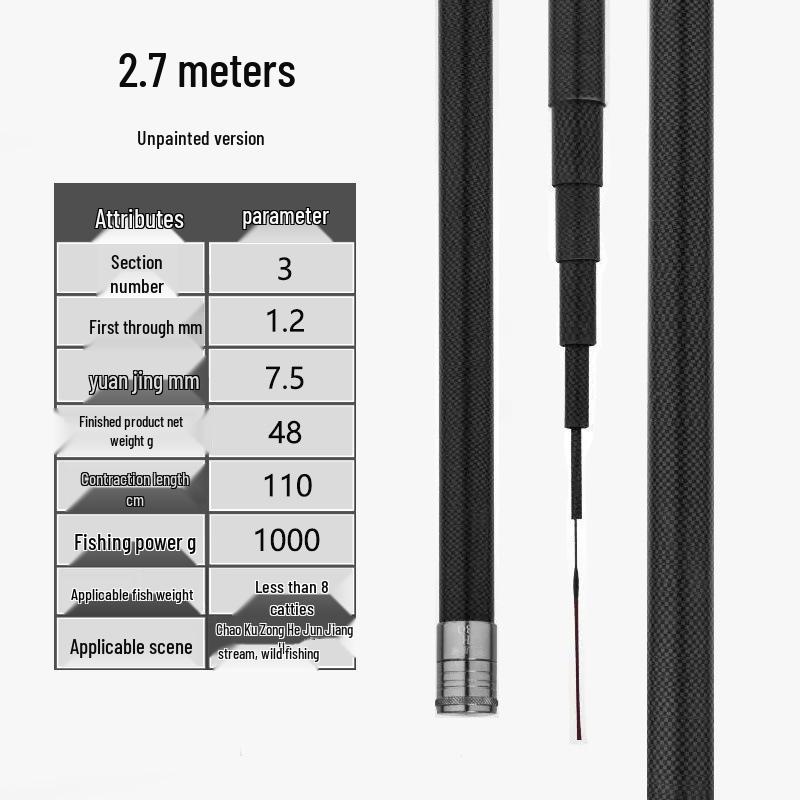 Супертонкая жесткая карбоновая удочка для ловли карася на удочку для тайваньской рыбалки