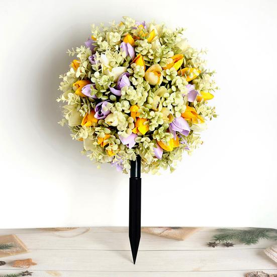 Искусственный цветочный шар с шипом, реалистичные искусственные розы, устойчивые к погодным условиям, искусственные цветы роз