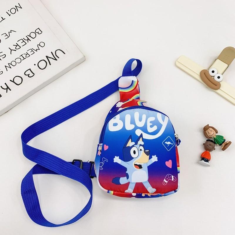 Мини-сумка через плечо для детей Bluey Stitch Мультяшная, из дышащего нейлона, для повседневного использования
