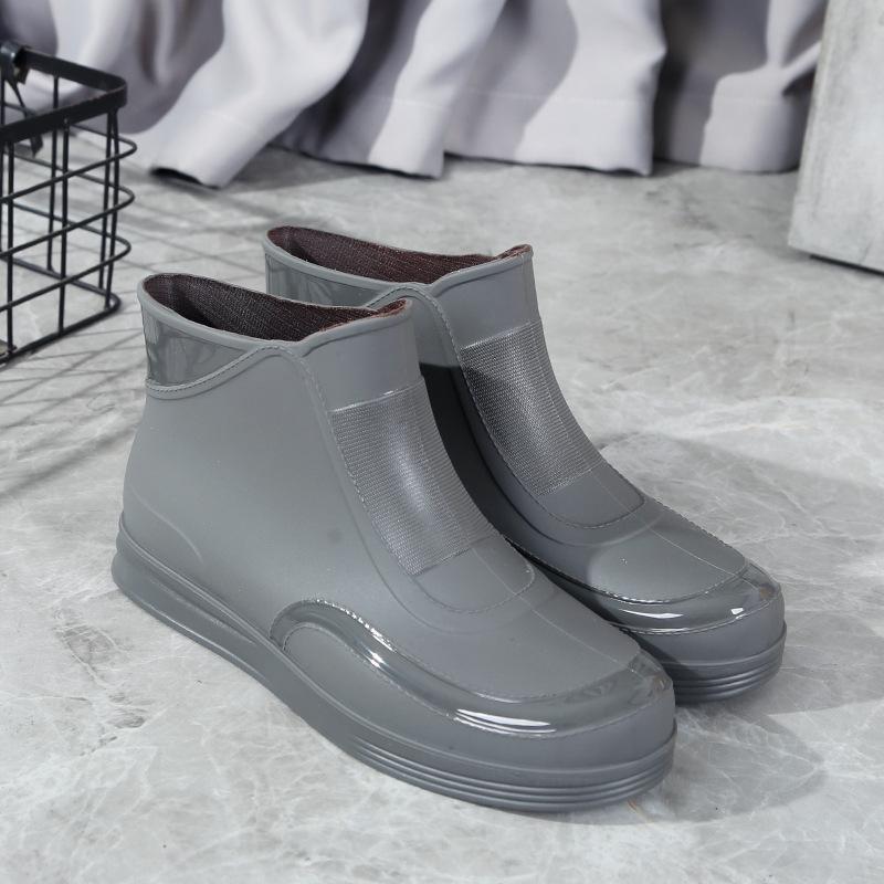 Новые женские резиновые сапоги Водонепроницаемая обувь Нескользящие Низкие Короткие Резиновые Сапоги Водная Обувь Толстая Подошва Утепленные Хлопком Теплые Резиновые Сапоги