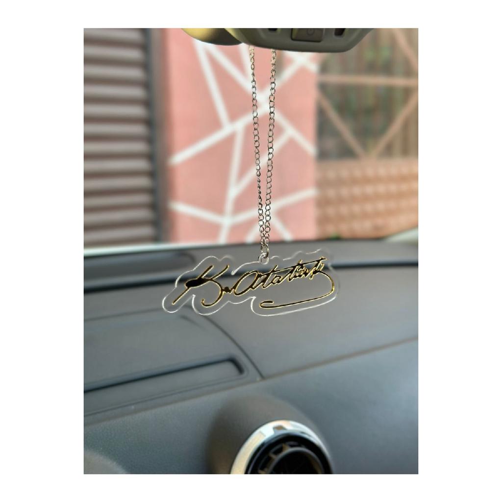 Plexy Mirror Ornament Signed By Mustafa Kemal Atatrk (goldtransparent)