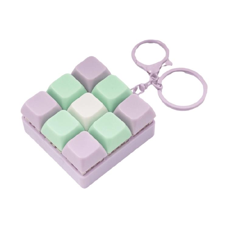 Stress Relief Keychain 9 Switchable Key Clickers Toy Detachable Keycap Keyring For Car Key Backpacks & Daily