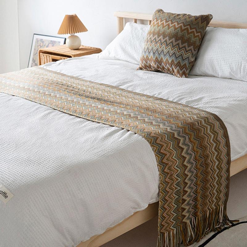 45X45 см неосновная подушка в богемном стиле, декоративная подушка в этническом стиле, полосатая вязаная наволочка для кровати, без наволочки