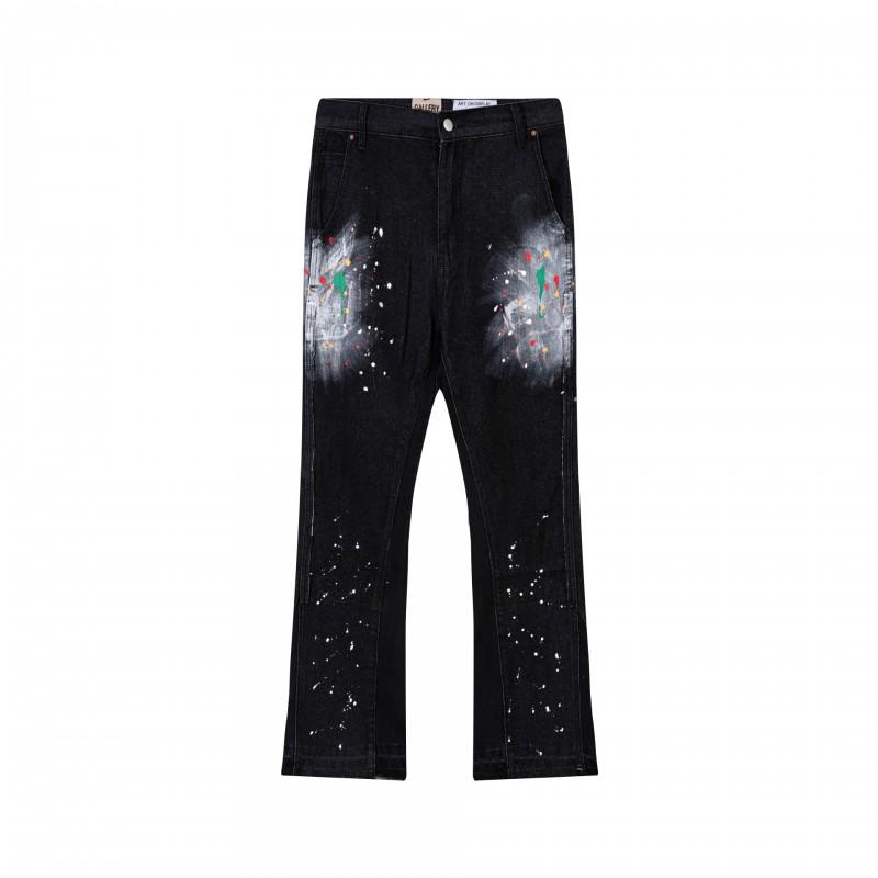 GALLER Graffiti Distressed Jeans Unisex Casual Straight Leg Pants Teens