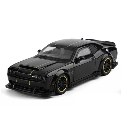 Игрушечная машинка Dodge Challenger SRT Hellcat в масштабе 1/32 для детей, модель суперспорт, литой автомобиль, миниатюрная коллекция со звуком и светом, подарок