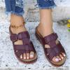 Женские босоножки на танкетке, ортопедические босоножки с открытым носком, винтажные нескользящие кожаные повседневные женские туфли на платформе в стиле ретро