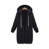 Autumn and Winter Women's Plus Size Hooded Long Sleeve Sweatshirt Mid-Length Jacket