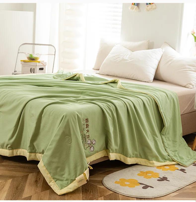 Двухслойное летнее одеяло из хлопка и льна нового класса А, летнее одеяло из стираного хлопка и льна, воздухопроницаемый чехол