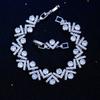 Luxury Jewelry Round Cut Cubic Zircon Paved Wedding Bridal Distinctive Green Bracelet for Women Accessories