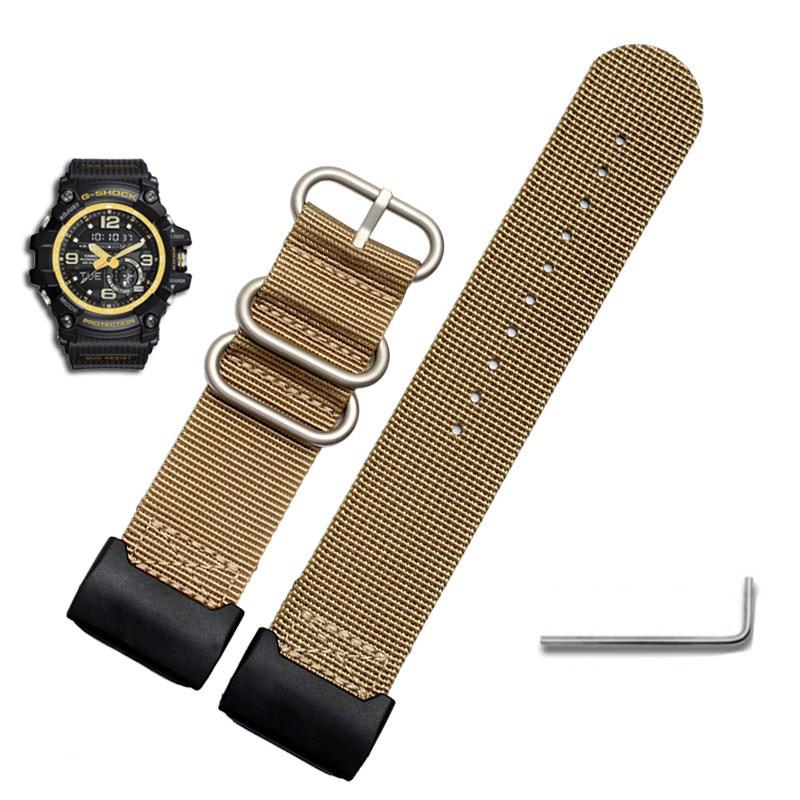 Нейлоновый ремешок для часов для Casio G-SHOCK Modified Small Mud King GG-1000 GWG-100 GSG-100 Канвасовый ремешок для часов Черный Хаки Браслет