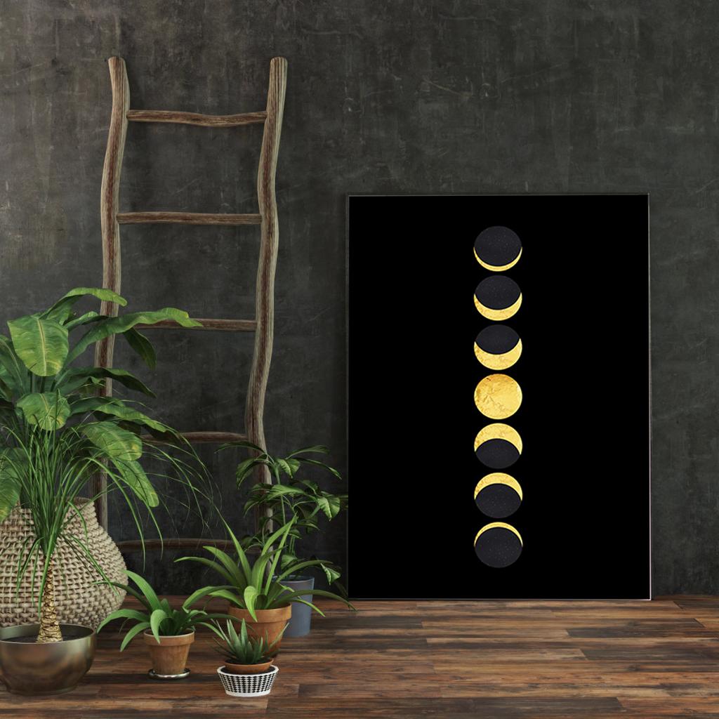 Фазы Луны, астрологический знак зодиака, уникальный винтажный эстетический холст, картина, принты, гостиная, кафе, декор над кроватью, подарок на день рождения
