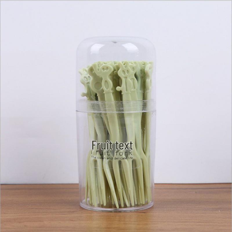 Набор одноразовых пластиковых вилок для фруктов и десертов в коробке