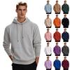 Men's Pullover Hooded Sweatshirt Solid Color Round Neck Loose Hoodie Long Sleeve Top