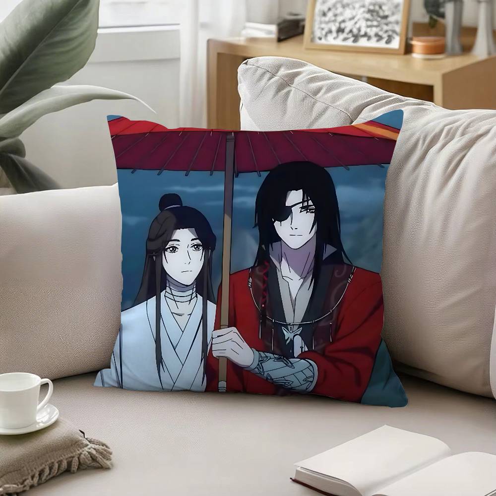 Anime Heaven Officials Blessing Pillow Case Pattern Printed Pillowcase For Living Room Sofa Cushion Cover Bedroom Decor