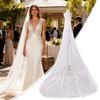 Свадебная фата с гребнем для волос Двухслойная Длинная модель Не раздражающая кожу Свадебная фата Мягко ниспадающая
