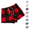 Ayollar Pijama Shortlari Yumshoq Uyqu Shortlari Yumshoq Elastik Bel Pijama Pastki Qismi Kletkali Shimlar